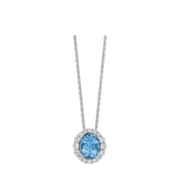 aquamarine diamond pendant