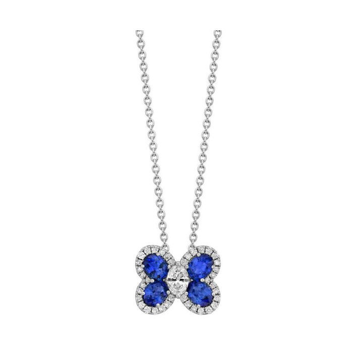 blue sapphire butterfly pendant