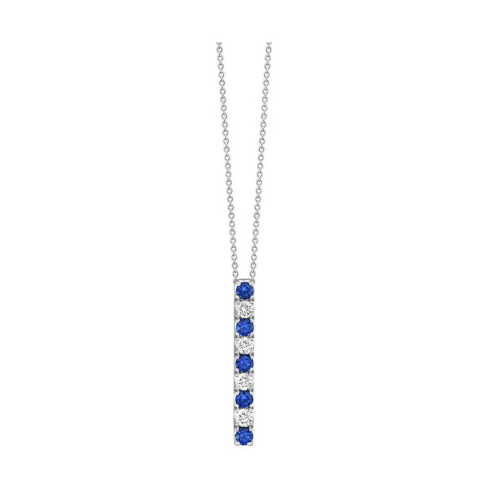blue sapphire diamond bar necklace