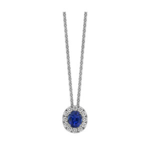 blue sapphire diamond pendant