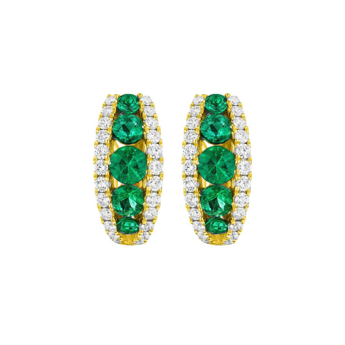 Emeralds White Diamond Accent Earrings