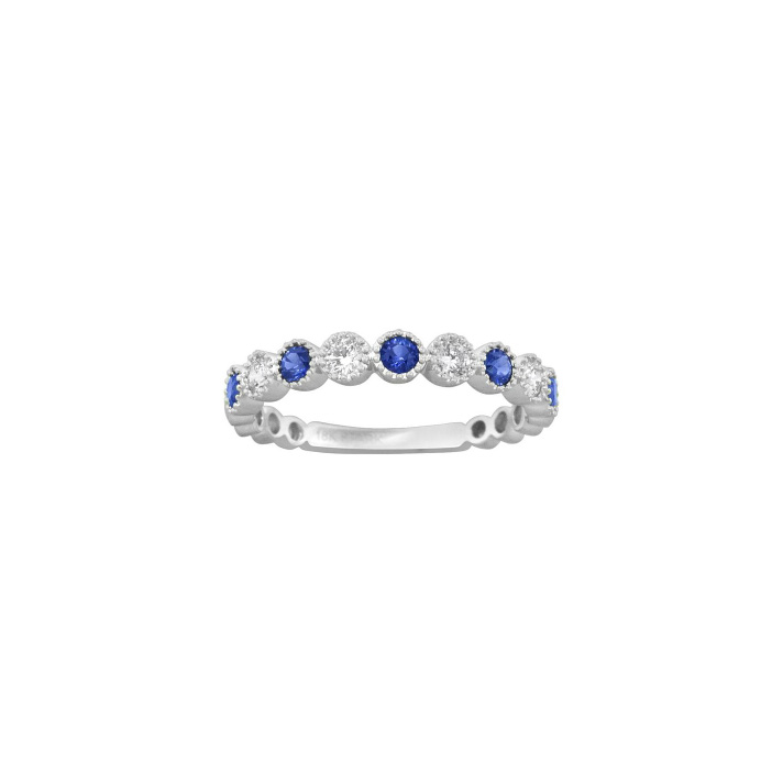 dainty blue sapphire diamond ring