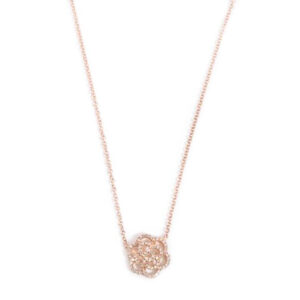 Diamond Rose Gold Floral Pendant