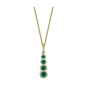 Emerald diamond pendant necklace