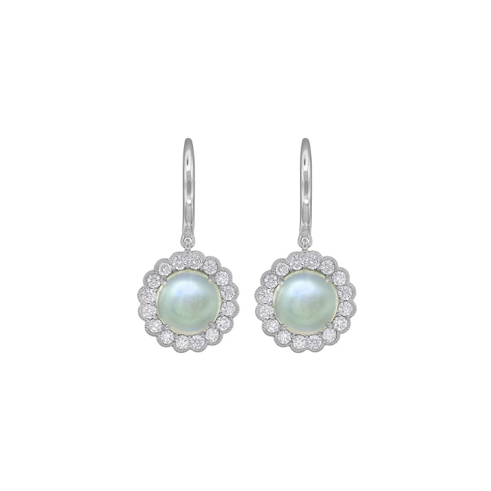 Moonstone Diamond Earrings