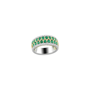 honeycomb style colombian emerald ring