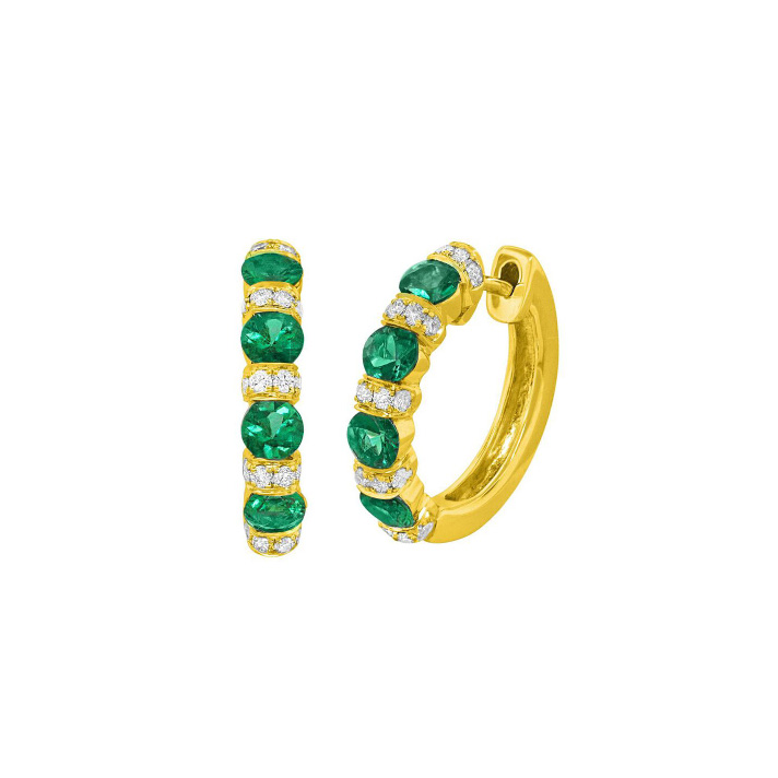Emerald Huggie Style Earrings