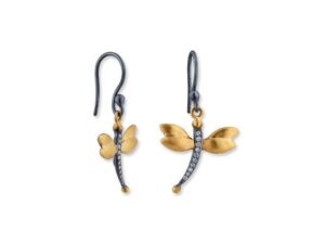 floating dragonfly charm earrings