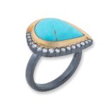 Pear Shape Turquoise Luna Ring