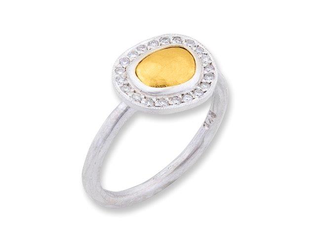 Hammered Gold Reflections Ring