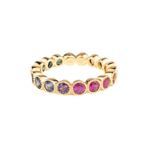rainbow sapphire eternity ring front