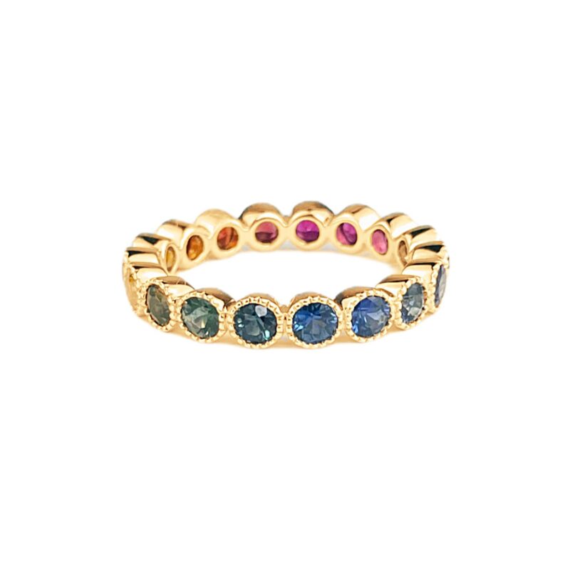rainbow sapphire eternity ring back