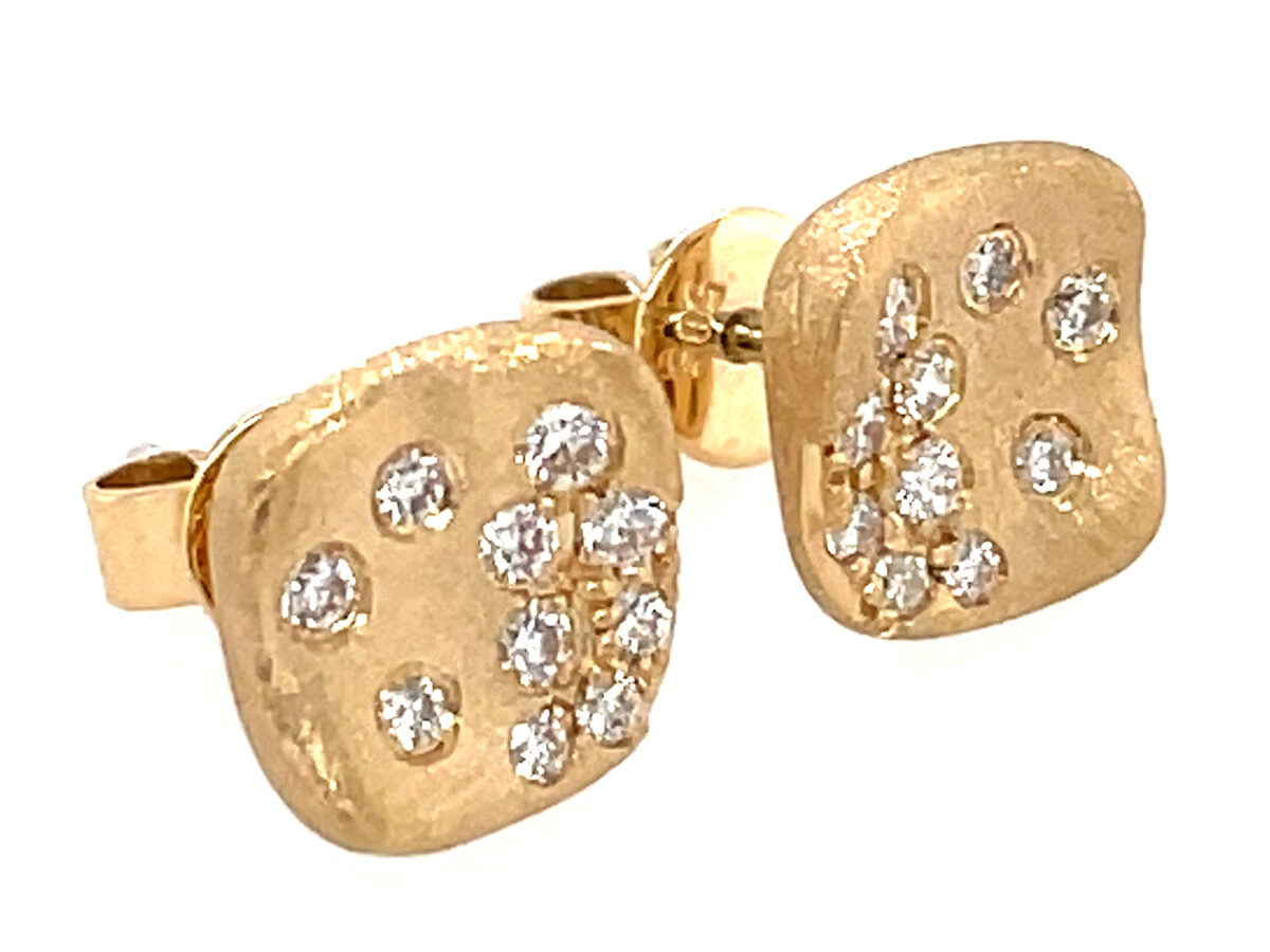 Diamond Satin Gold Earrings