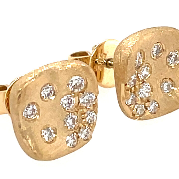 Diamond Satin Gold Earrings