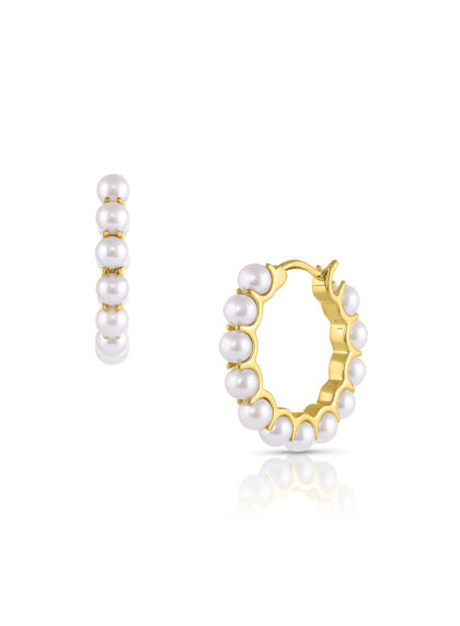 Yellow Gold Pearl Earrings