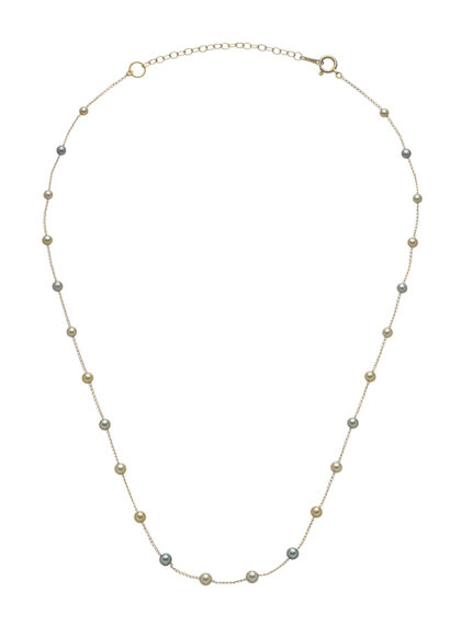 Multicolor Akoya Pearl Chain Necklace