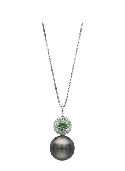 Tsavorite and Akoya Pearl Pendant