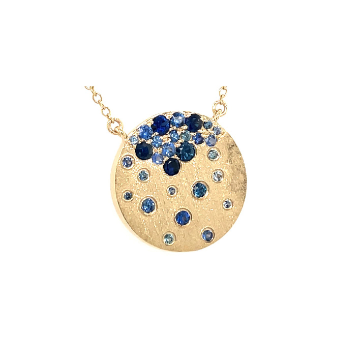Sapphire Disc Pendant Necklace