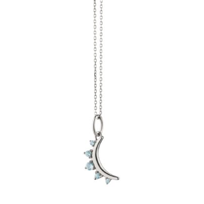 March Aquamarine "Moon" Necklace