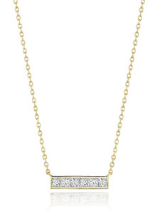 Princess Cut Diamonds White Gold Necklace