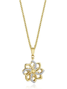 Floral Yellow Gold Spinner Necklace