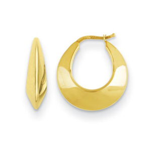 14kt Gold Knife Edge Hoop Earrings