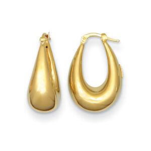 14kt Oval Bubble Hoops