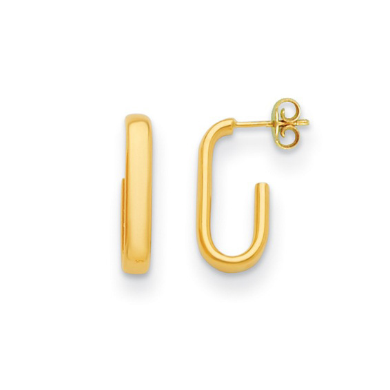 18kt gold 'J'  hoop earrings