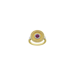 Classic Disc Ring with a Ruby Center