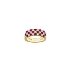 Classic Ruby and Diamond Checkerboard Ring