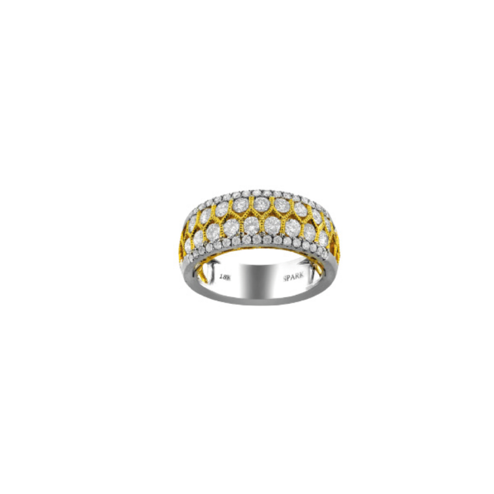 'Honeycomb' Style Two-Tone Diamond Ring