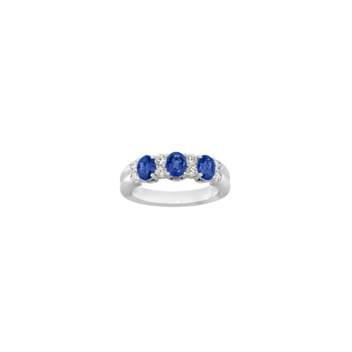 Oval Sapphire with Diamond Accents Gold Ring