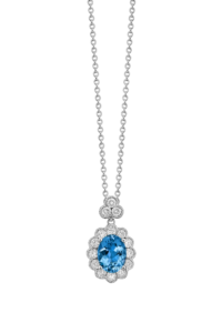Blue Aquamarine Pendant Necklace