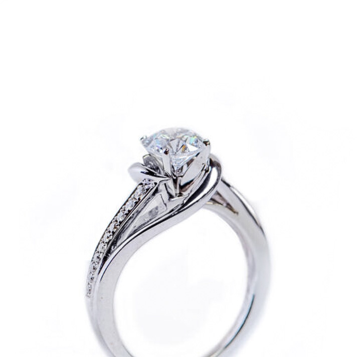 Stunning CZ and Diamond 14kt White Gold Ring